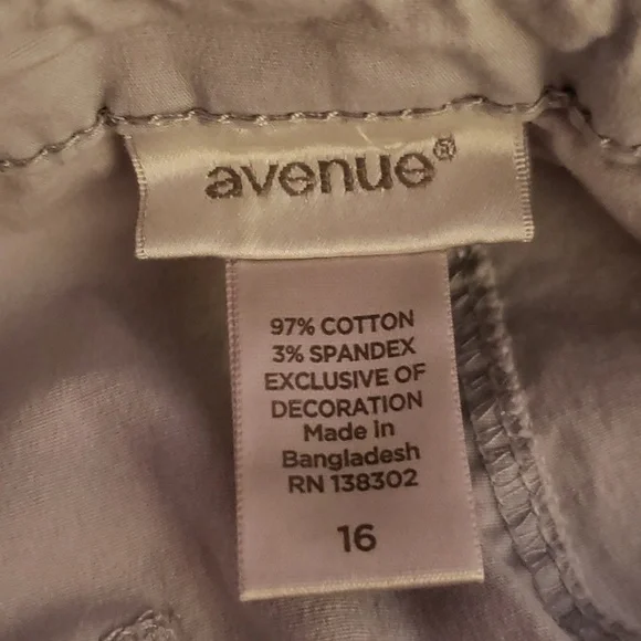 Avenue High Waist Elastic Waistband Drawstring Cinch Legs Gray Cropped Capris 16 - Picture 11 of 16